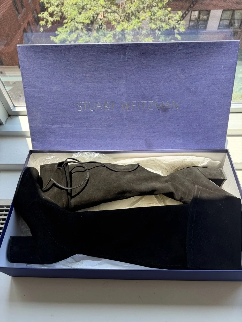 Stuart Weitzman Black Over-the-Knee Suede Boots